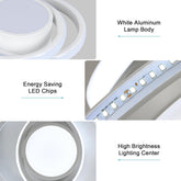 LED strip light with labeled components on a white background